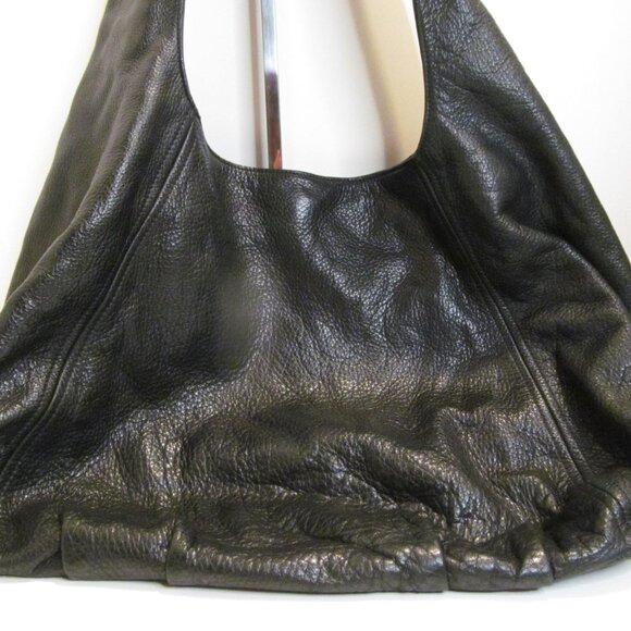 Below the Belt, Black Slouchy Hobo with Gold Grommets, Large - Picture 4 of 7